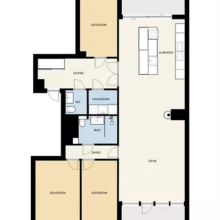 Newly Renovated Exclusive Big Apartment, Center, 3 Bedrooms, 2 Bathrooms With Wc And Kristiansand