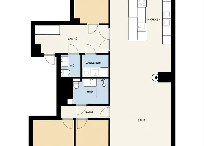 Newly Renovated Exclusive Big Apartment, Center, 3 Bedrooms, 2 Bathrooms With Wc And Kristiansand